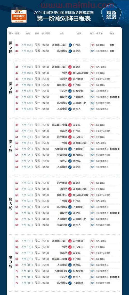 中超联赛2021赛程回放今天赛事